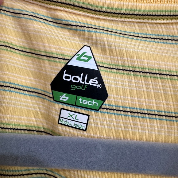 Bolle Golf Tech Yellow Shirt with Green Stripes XL NWT - Picture 2 of 3